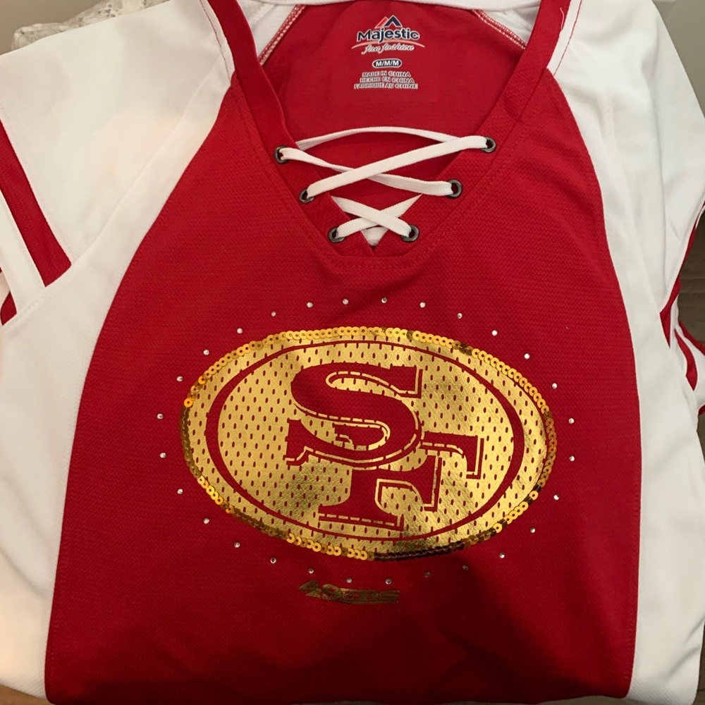 Majestic San Francisco 49ers lace-up Jersey Tee